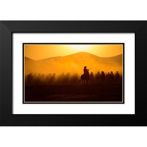 Chasing The Jades! Black Modern Wood Framed Art Print with Double Matting by Pancareken, Yavuz