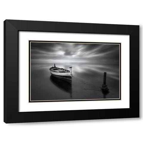The Boat Ii Black Modern Wood Framed Art Print with Double Matting by Guerola, Joaquin