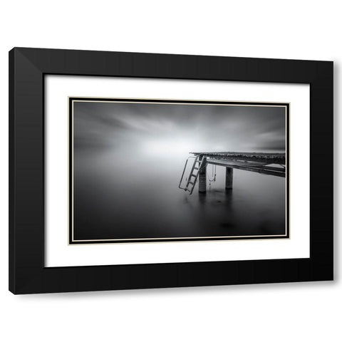 The Pier Iii Black Modern Wood Framed Art Print with Double Matting by Guerola, Joaquin
