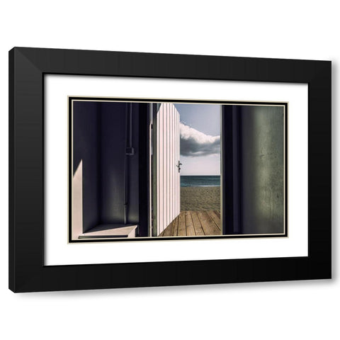 Got To Get Out Black Modern Wood Framed Art Print with Double Matting by Pino, Emilio