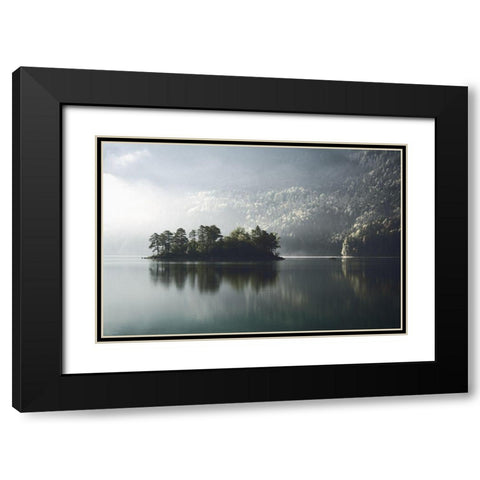 Morning Fog Clearing Black Modern Wood Framed Art Print with Double Matting by Rauwerdink, Jan