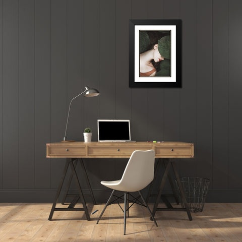 Ola Black Modern Wood Framed Art Print with Double Matting by Gorecka, Dorota