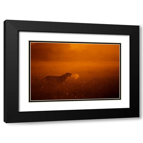 Puff Black Modern Wood Framed Art Print with Double Matting by Alnaser, Mohammed