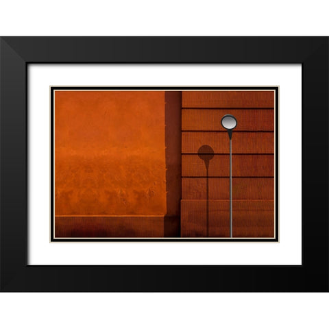 Orange Black Modern Wood Framed Art Print with Double Matting by Schuster, Inge