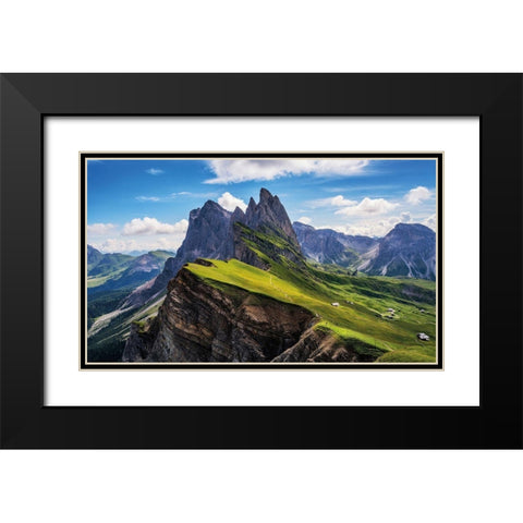 On The Edge Black Modern Wood Framed Art Print with Double Matting by Krivec, Ales