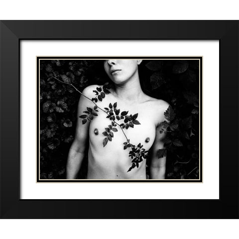 Anete Black Modern Wood Framed Art Print with Double Matting by De Waal, Marco