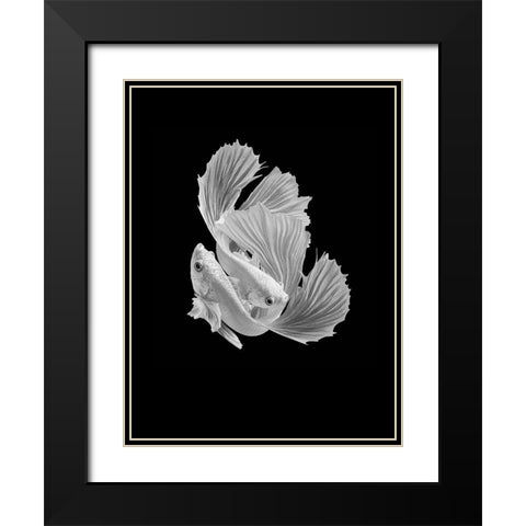 White Love Black Modern Wood Framed Art Print with Double Matting by Halil, Andi