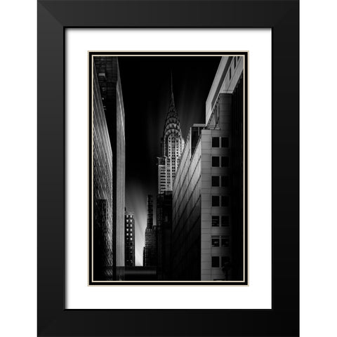 Dark City Black Modern Wood Framed Art Print with Double Matting by Ruiz Dueso, Jorge