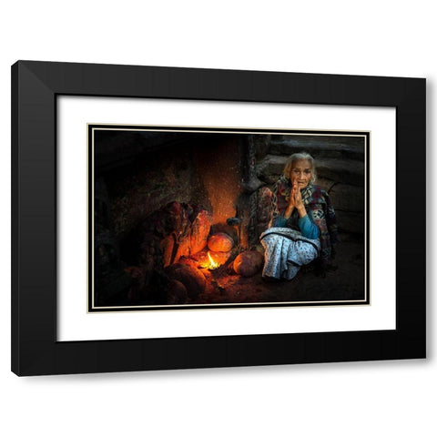 Gratitude Black Modern Wood Framed Art Print with Double Matting by Khataw, Ali