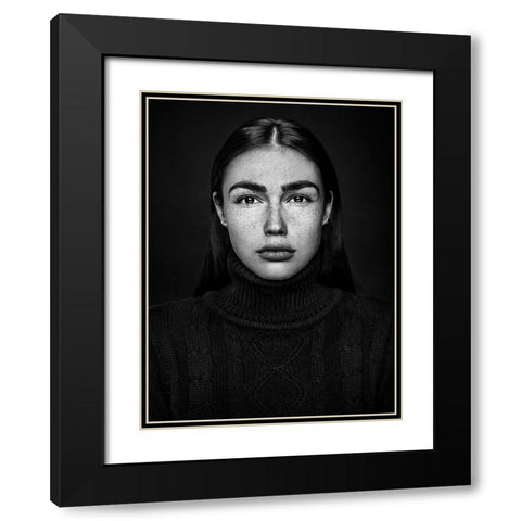Project Faces [Romi] Black Modern Wood Framed Art Print with Double Matting by Krystynek Mqep, Martin