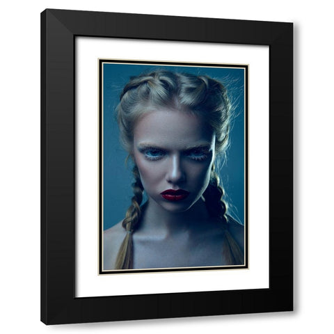Polina Black Modern Wood Framed Art Print with Double Matting by Dancho