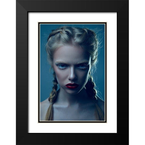 Polina Black Modern Wood Framed Art Print with Double Matting by Dancho