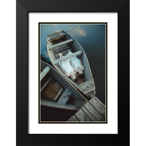 Boats Black Modern Wood Framed Art Print with Double Matting by Gorecka, Dorota
