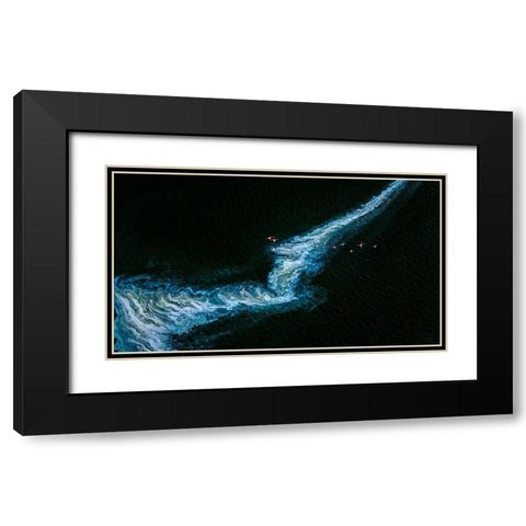 Dances With Waves Black Modern Wood Framed Art Print with Double Matting by J. Chen, John