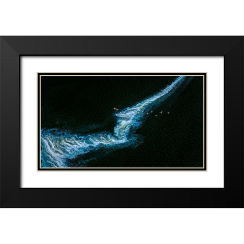 Dances With Waves Black Modern Wood Framed Art Print with Double Matting by J. Chen, John