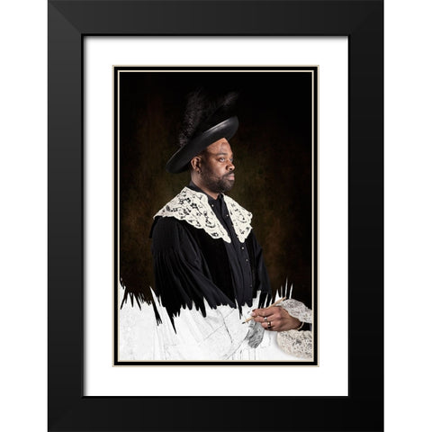 Painting A Dutch Rembrand Black Modern Wood Framed Art Print with Double Matting by Kayen-Mouthaan, Carola