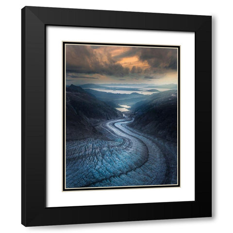 Snake Glacier Black Modern Wood Framed Art Print with Double Matting by S. Chia, James