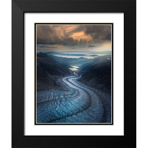 Snake Glacier Black Modern Wood Framed Art Print with Double Matting by S. Chia, James