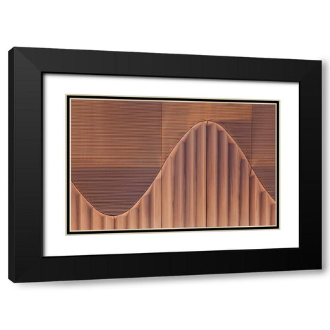 Wavelength Black Modern Wood Framed Art Print with Double Matting by Van De, Jeroen