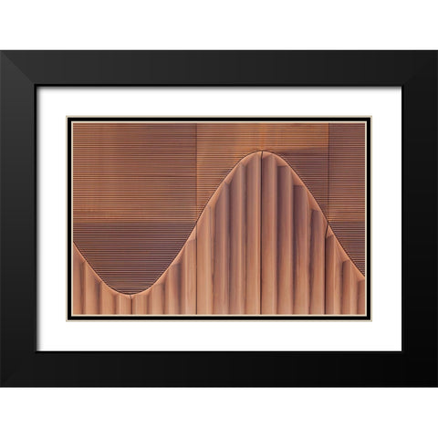 Wavelength Black Modern Wood Framed Art Print with Double Matting by Van De, Jeroen