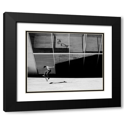 Skate Rider Black Modern Wood Framed Art Print with Double Matting by Domenichi, Luca