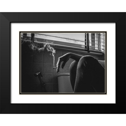 No.87 Black Modern Wood Framed Art Print with Double Matting by M, Adirek