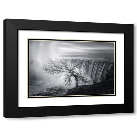 Niagara Fall Black Modern Wood Framed Art Print with Double Matting by Deng, Larry