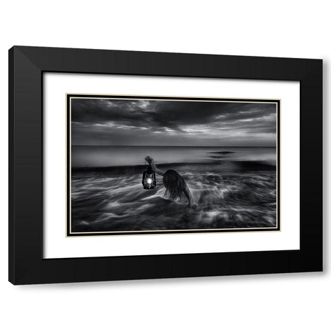 Lost Black Modern Wood Framed Art Print with Double Matting by Kaimaki, Maria