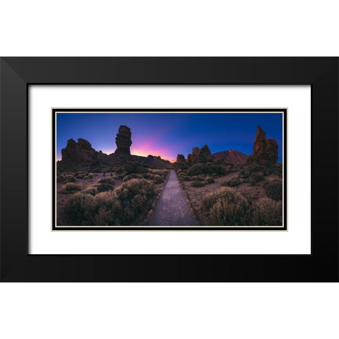 Tenerife - Canadas Del Teide Panorama Black Modern Wood Framed Art Print with Double Matting by Claude Castor, Jean