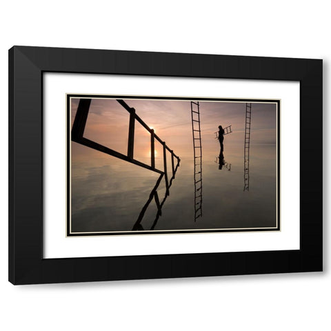Untitled Black Modern Wood Framed Art Print with Double Matting by Paradowski, Leszek