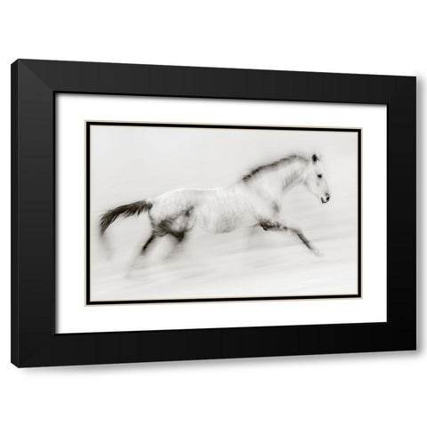 The Unique Brush Stroke Black Modern Wood Framed Art Print with Double Matting by Benezech, Martine