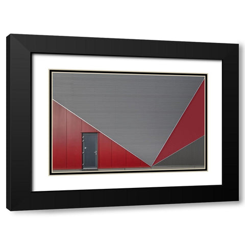 The Black Door Black Modern Wood Framed Art Print with Double Matting by Luycx, Theo