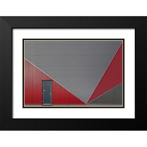 The Black Door Black Modern Wood Framed Art Print with Double Matting by Luycx, Theo