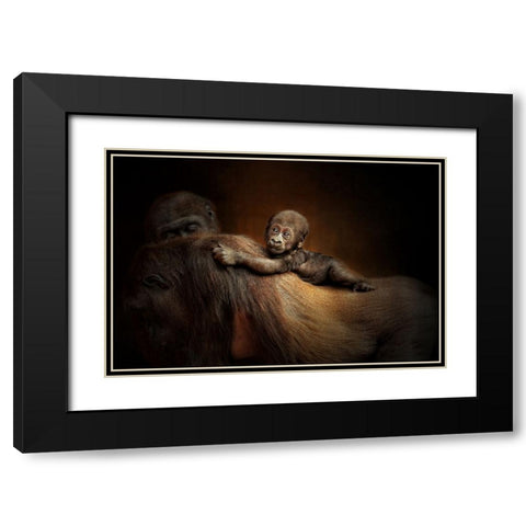 New Life Black Modern Wood Framed Art Print with Double Matting by Wenner-Braun, Antje