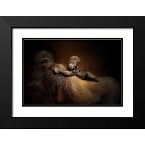 New Life Black Modern Wood Framed Art Print with Double Matting by Wenner-Braun, Antje
