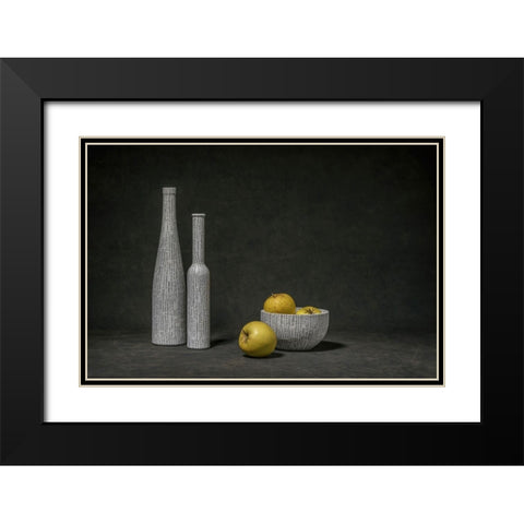 Apples Black Modern Wood Framed Art Print with Double Matting by Verot, Christophe