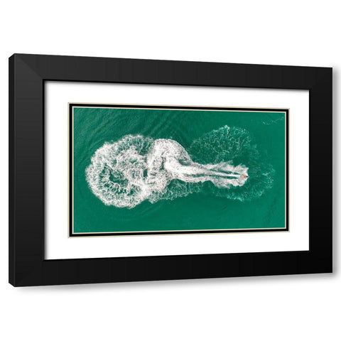 Writing On Water Black Modern Wood Framed Art Print with Double Matting by Meirovich, Ido