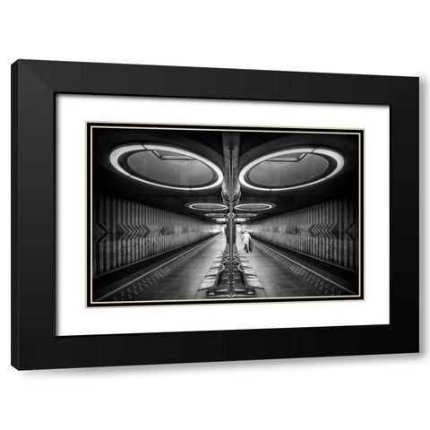 Retro Metro Black Modern Wood Framed Art Print with Double Matting by De Groen, Maurits