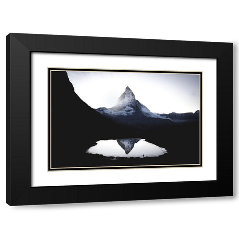 Matterhorn Black Modern Wood Framed Art Print with Double Matting by Ziomek, Witold
