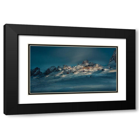 Zizhu Temple-Tibet A??CÂNae??AÂ?Ad?A?? Black Modern Wood Framed Art Print with Double Matting by Qiye