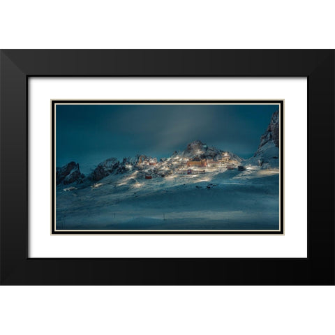 Zizhu Temple-Tibet A??CÂNae??AÂ?Ad?A?? Black Modern Wood Framed Art Print with Double Matting by Qiye