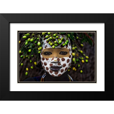 Surma Girl-Ii Black Modern Wood Framed Art Print with Double Matting by Inazio Kuesta, Joxe