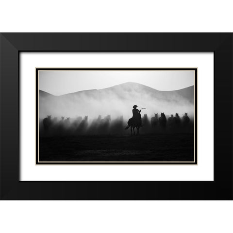 Chasing The Jades! Black Modern Wood Framed Art Print with Double Matting by Pancareken, Yavuz