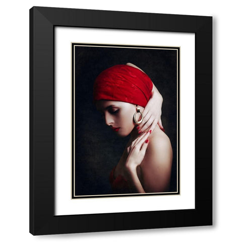 She Has Fire In Her Soul Black Modern Wood Framed Art Print with Double Matting by Bolgov, Ruslan
