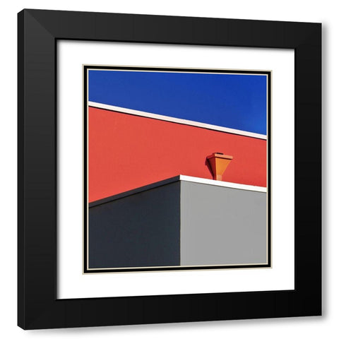 Urban Texture - Down Town Los Angeles California Black Modern Wood Framed Art Print with Double Matting by Orbach, Arnon