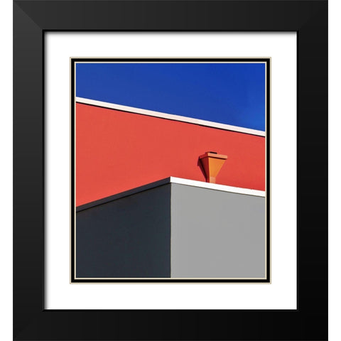 Urban Texture - Down Town Los Angeles California Black Modern Wood Framed Art Print with Double Matting by Orbach, Arnon