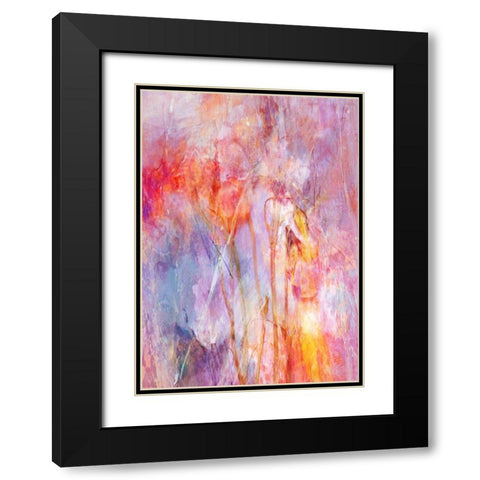 Flowers With Joy Black Modern Wood Framed Art Print with Double Matting by Devos, Delphine