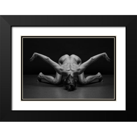 Bodyscape Black Modern Wood Framed Art Print with Double Matting by Belovodchenko, Anton