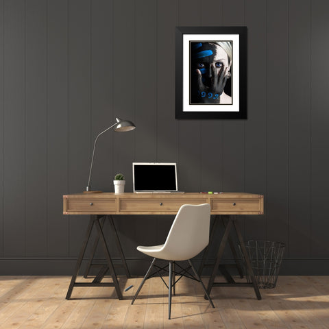 4 Elements - Water Black Modern Wood Framed Art Print with Double Matting by Paza May, Tim