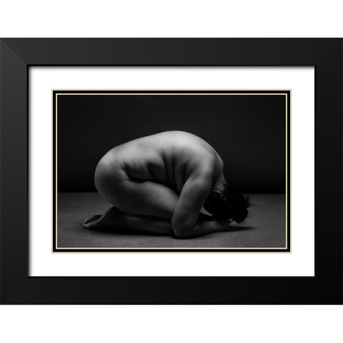 Bodyscape Black Modern Wood Framed Art Print with Double Matting by Belovodchenko, Anton